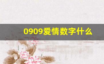 0909爱情数字什么含义_909爱情表白什么意思