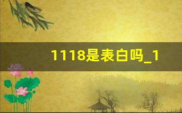 1118是表白吗_1112的暗语是什么