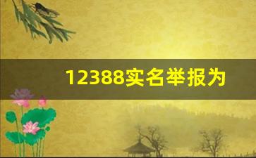 12388实名举报为何无答复