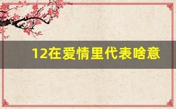 12在爱情里代表啥意思_十二什么意思在爱情里