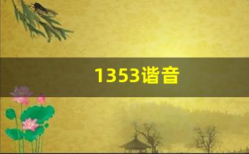 1353谐音