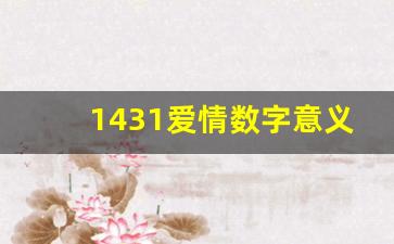 1431爱情数字意义_1431这个数字吉利吗