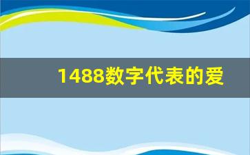 1488数字代表的爱情含义_1488车牌号怎么样