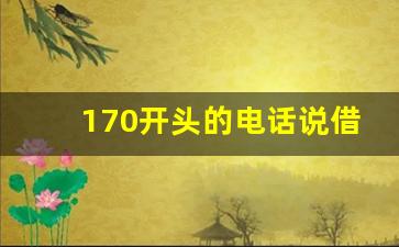 170开头的电话说借款逾期_每天各种170打电话