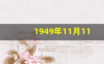 1949年11月11日什么部队诞生