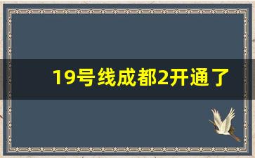 19号线成都2开通了吗