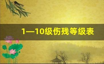 1—10级伤残等级表_9级伤残一共赔多少万