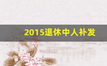 2015退休中人补发养老金实例_关于中人退休金补发文件