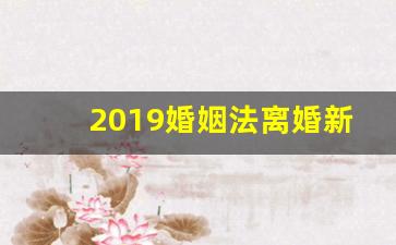 2019婚姻法离婚新规定