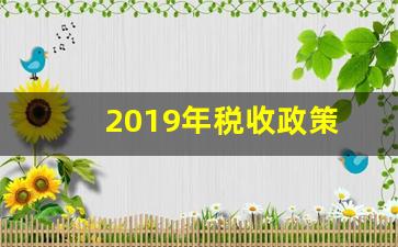 2019年税收政策