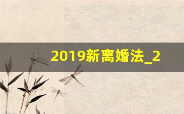 2019新离婚法_2019年离婚新规定