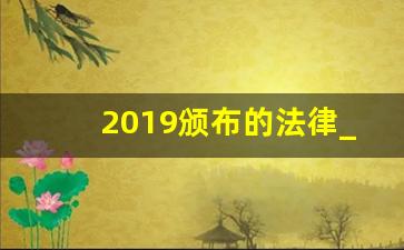 2019颁布的法律_2019年新实施法律