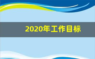 2020年工作目标