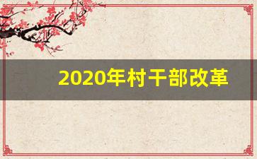 2020年村干部改革_两会关于2020村干部纳入编制