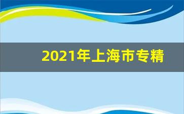 2021年上海市专精特新