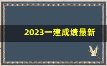 2023一建成绩最新消息