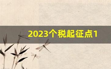 2023个税起征点1万元_个税起征点的标准