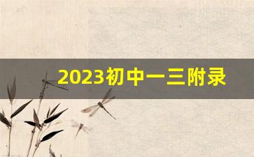 2023初中一三附录取_一三附是哪些学校