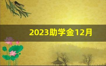 2023助学金12月几号发_2023年下半年助学金