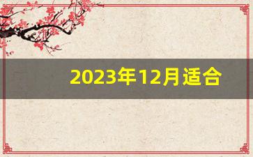 2023年12月适合领证的吉日