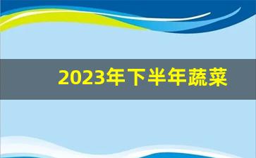 2023年下半年蔬菜前景_2023年蔬菜是涨还是跌呀