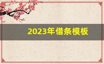 2023年借条模板