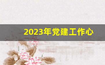 2023年党建工作心得体会