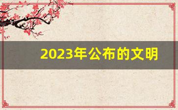 2023年公布的文明城市有哪些_2024年还创文明城市吗