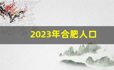 2023年合肥人口