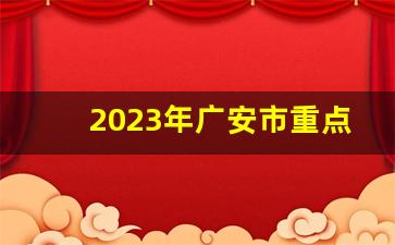 2023年广安市重点规划哪个区