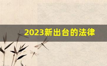 2023新出台的法律政策有哪些