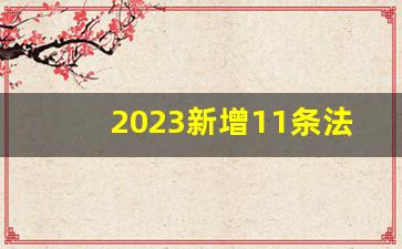 2023新增11条法律法规_法律常识100条