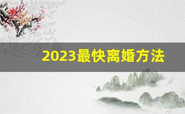 2023最快离婚方法_手机申请离婚步骤