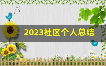 2023社区个人总结简短_2023工作总结精辟简短