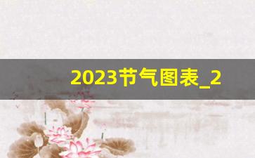 2023节气图表_2023年24节气图片