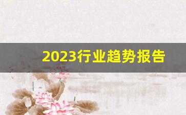 2023行业趋势报告_现在的行业趋势