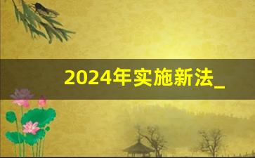 2024年实施新法_2024年1月1日实施的执行标准