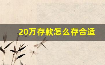 20万存款怎么存合适_能不能弄二十万的存款