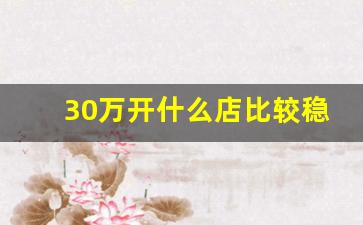 30万开什么店比较稳