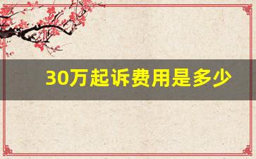 30万起诉费用是多少_民事诉讼30万怎么收费