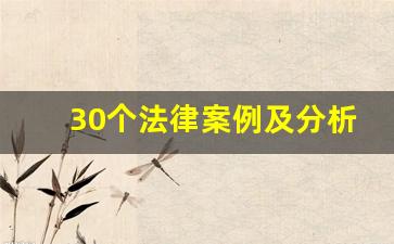 30个法律案例及分析_5个短的民事纠纷案例