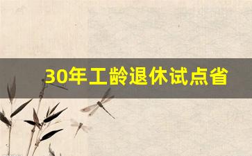 30年工龄退休试点省份