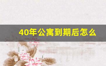 40年公寓到期后怎么办_2023年40公寓最新政策