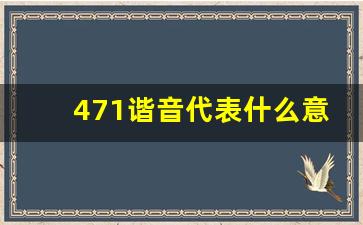 471谐音代表什么意思_车牌号471是啥意思