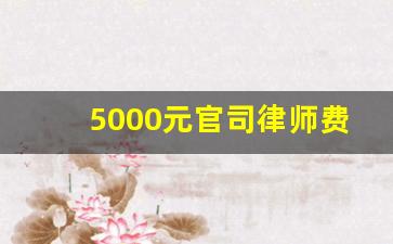 5000元官司律师费用计算方式_律师官司输了还收费吗