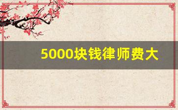 5000块钱律师费大概是多少_为了3000元起诉值得吗