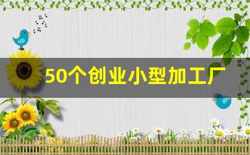 50个创业小型加工厂_十大暴利小型加工厂