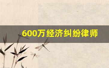 600万经济纠纷律师费用