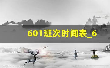 601班次时间表_601多少分钟一趟