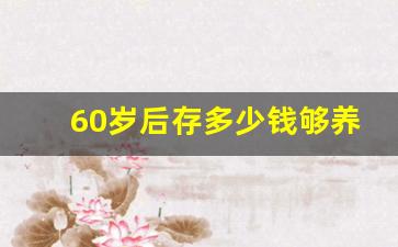 60岁后存多少钱够养老_老了没钱养老怎么办